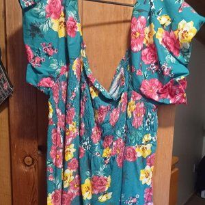 Floral and Green Torrid Top